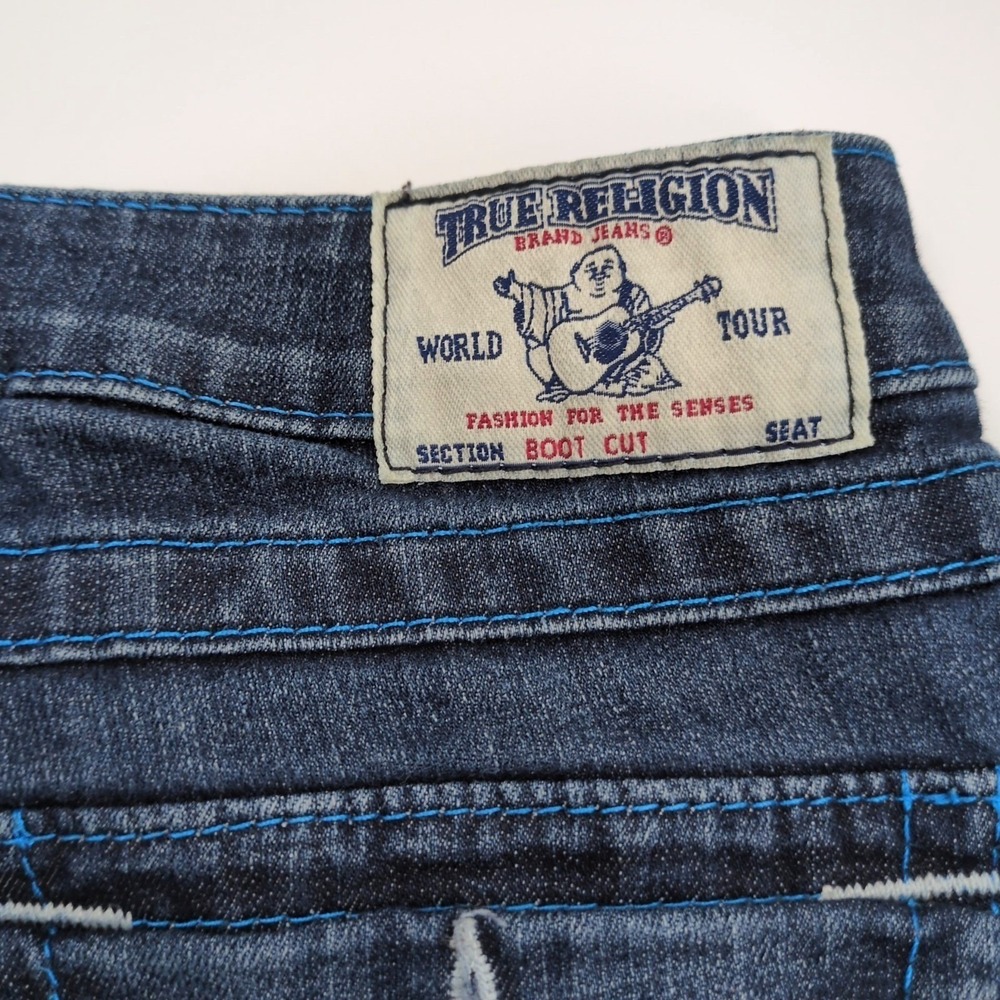 True Religion Jeans Women 26 Boot Cut Low Rise Dark Wash Stretch Denim USA 26x30 - Picture 10 of 10